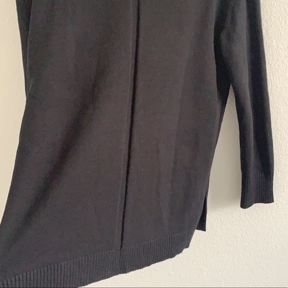 Anthropologie VNeck Black Wool Sweater Side Slit Size S. - Picture 9 of 11